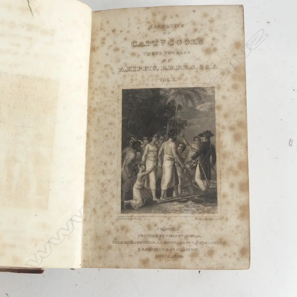 ANTIQUE BOOK; NARRATIVE OF CAPTN. COOKS 3 VOYAGES BY A. KIPPIS 1820 Image 1++