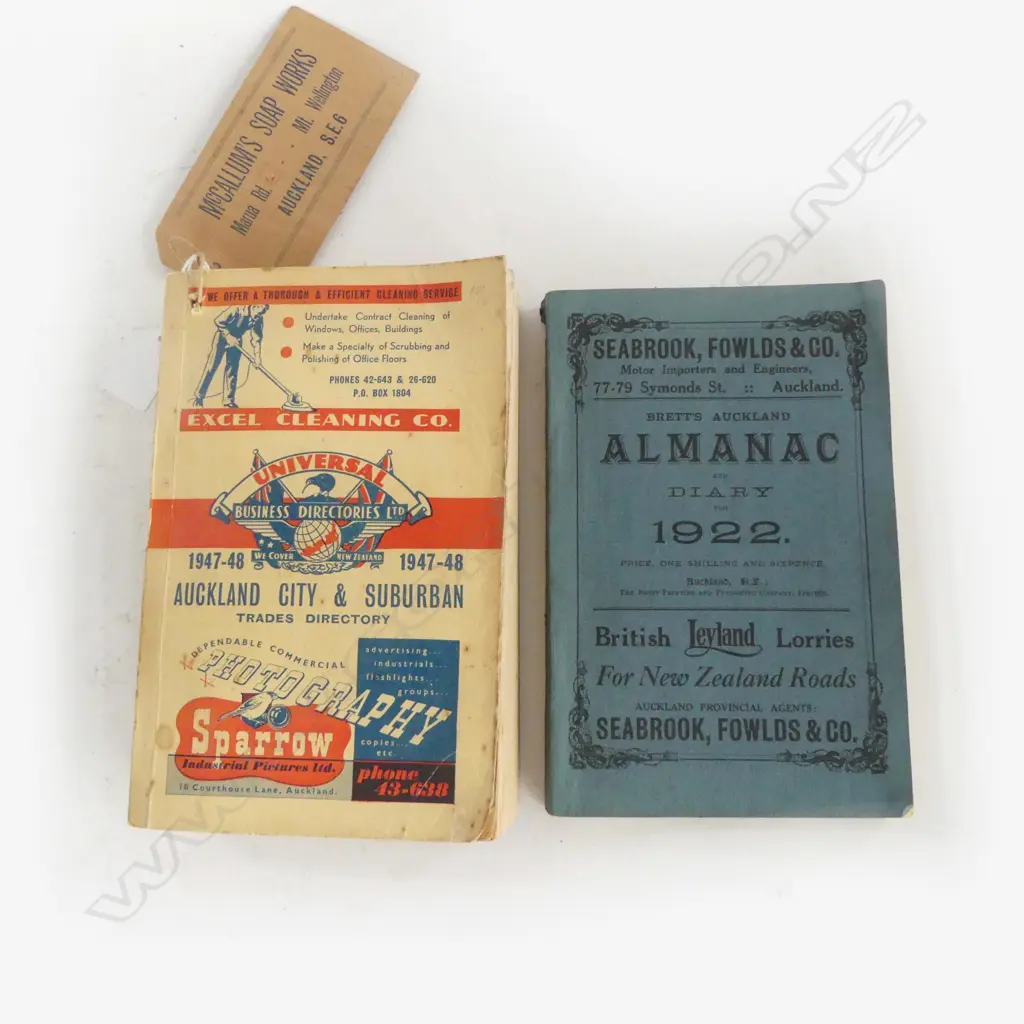 BRETTS AUCKLAND ALMANAC 1922 & UBD AUCKLAND 1947-48 Image 1++