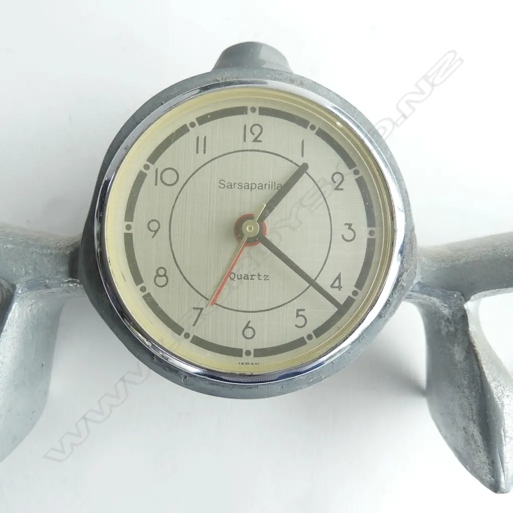 BLACK CERAMIC VASE H.160mm, METAL PLANE CLOCK W.340mm, 5 TOKYO OLYMPICS 1964 GLASS ASHTRAYS, BOXED Image 1++