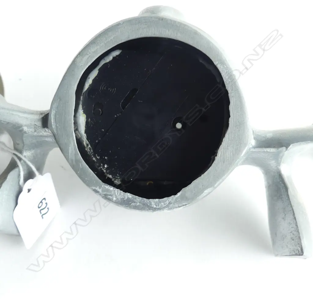 BLACK CERAMIC VASE H.160mm, METAL PLANE CLOCK W.340mm, 5 TOKYO OLYMPICS 1964 GLASS ASHTRAYS, BOXED Image 1++