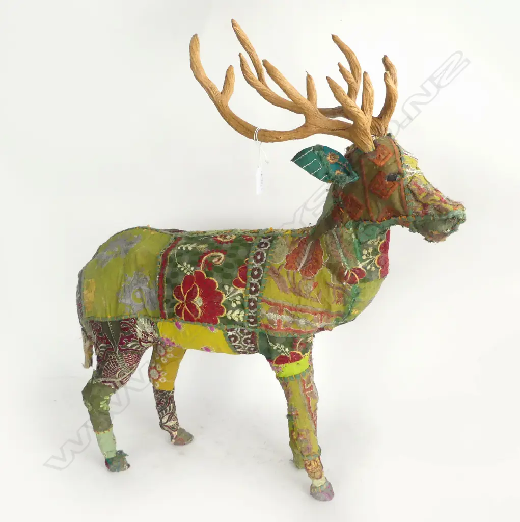 PATCHWORK FABRIC STAG DEER H.680mm Image 1++