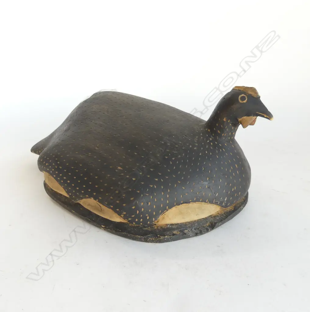CARVED WOODEN GUINEA FOWL L.350mm Image 1++