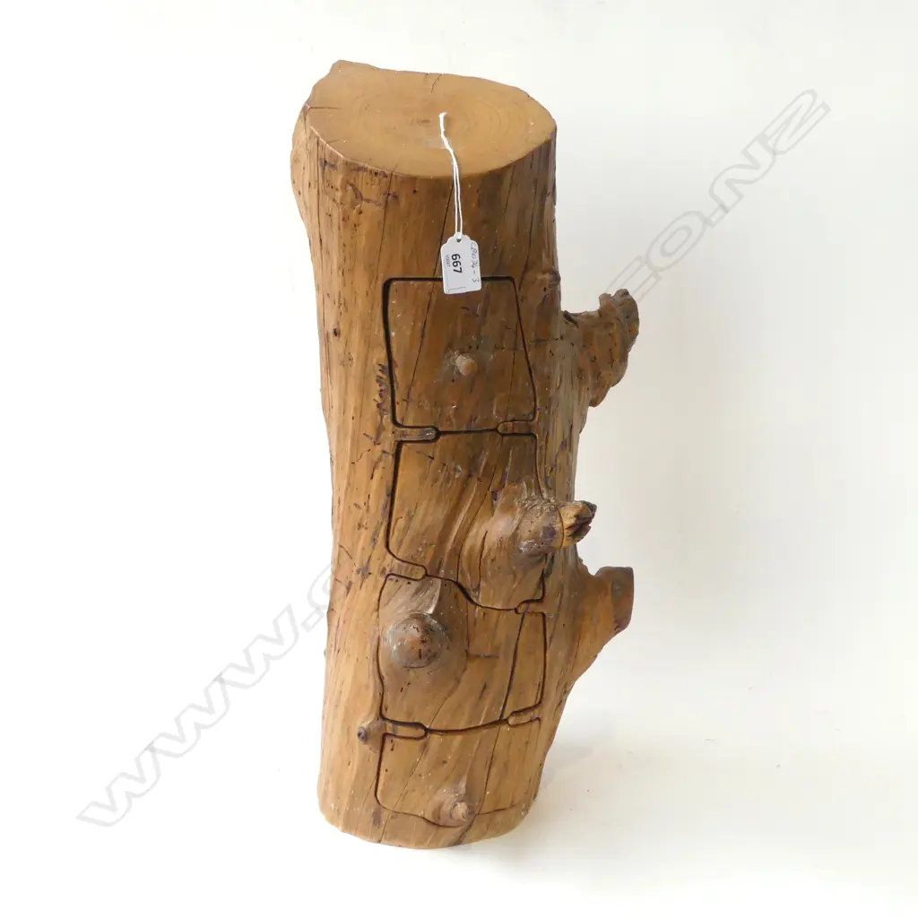 CRAFTSMAN MADE TRINKET DRAWERS; FROM A TREE TRUNK SECTION H.550mm Image 1++