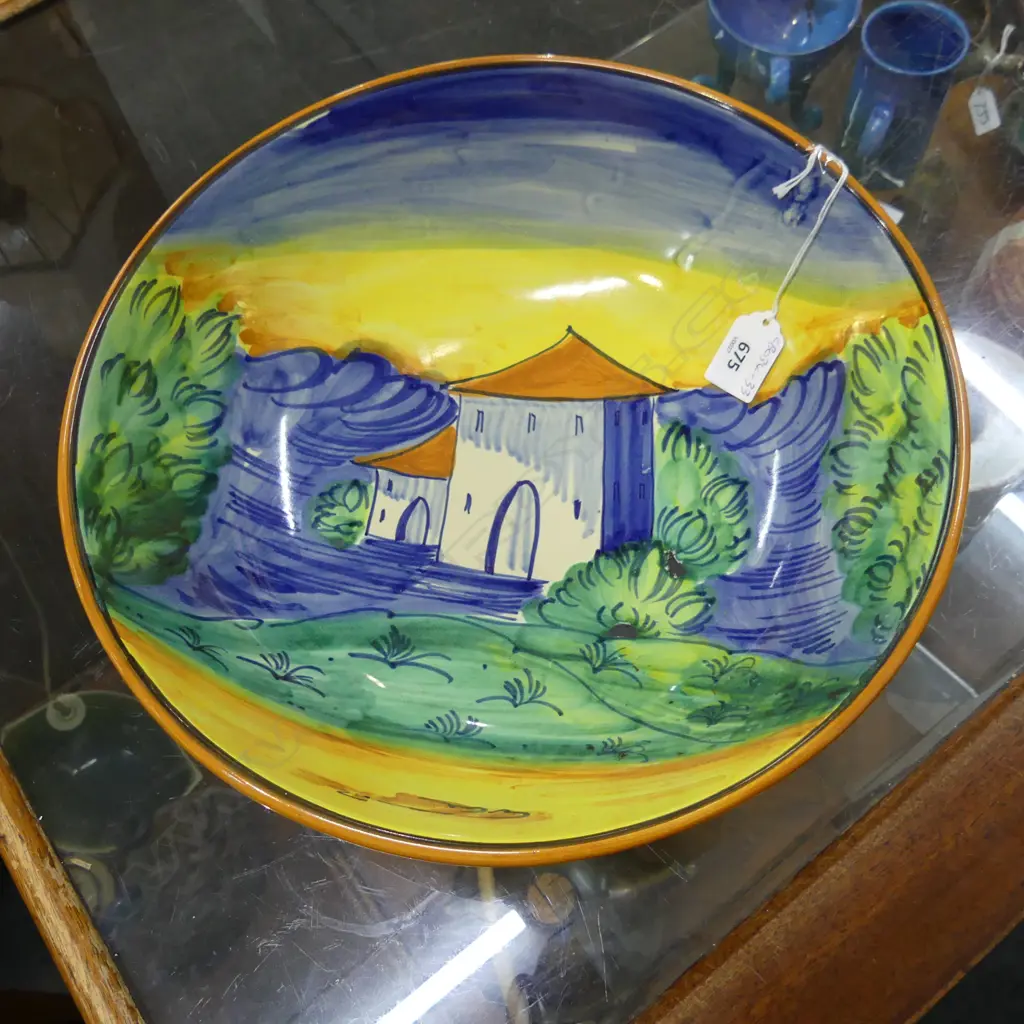 HAND PAINTED CIRCULAR FRUIT BOWL DIA320mm Image 1++