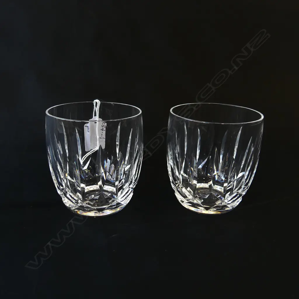 PAIR OF WATERFORD ‘WESTHAMPTON’ OLD FASHIONED WHISKY TUMBLERS, ETCHED STAMP, H.80MM, D.75MM Image 1++