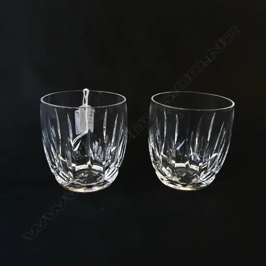 PAIR OF WATERFORD ‘WESTHAMPTON’ OLD FASHIONED WHISKY TUMBLERS, ETCHED STAMP, H.80MM, D.75MM