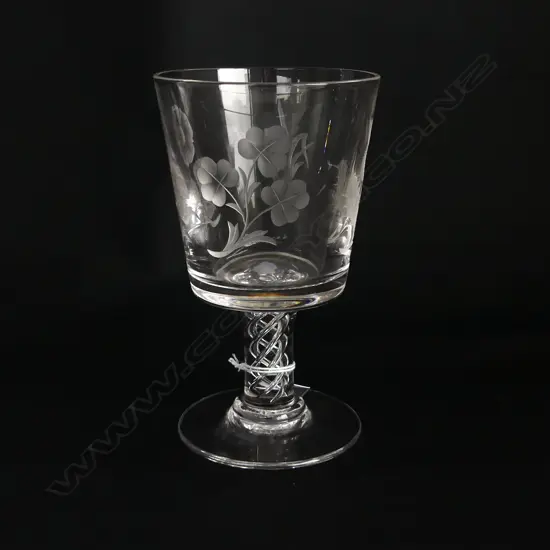 STUART CRYSTAL ETCHED WINE GLASS H.175mm