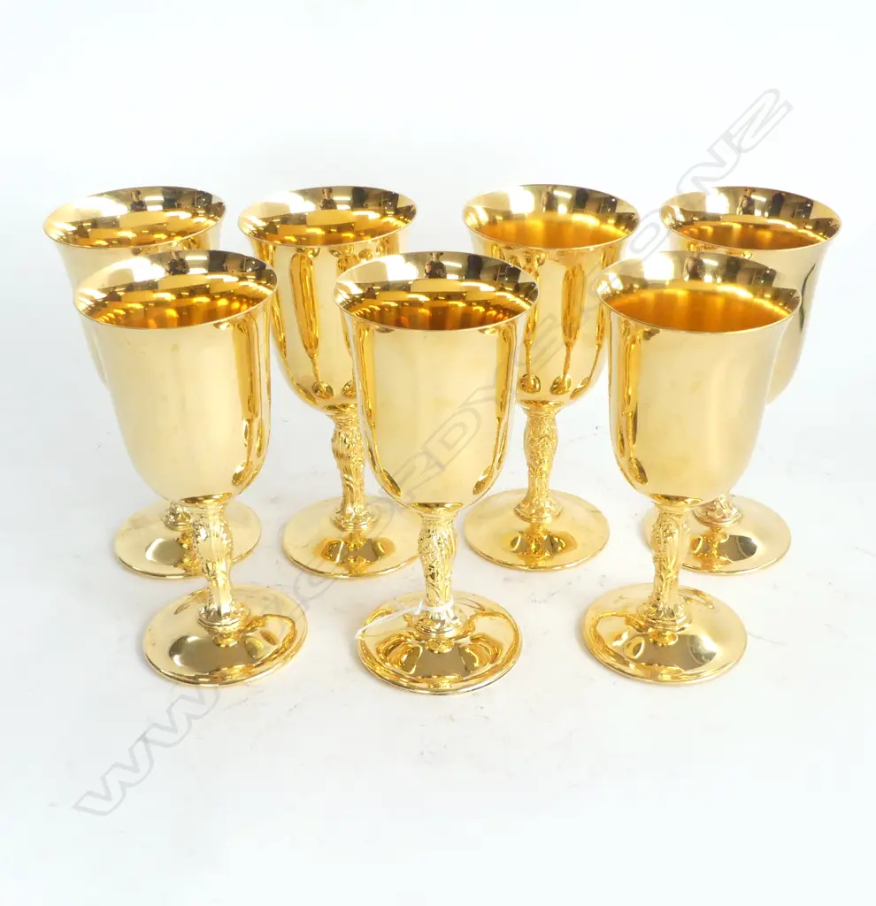 7 GOLD PLATED WINE GLASSES H.170mm Image 1++