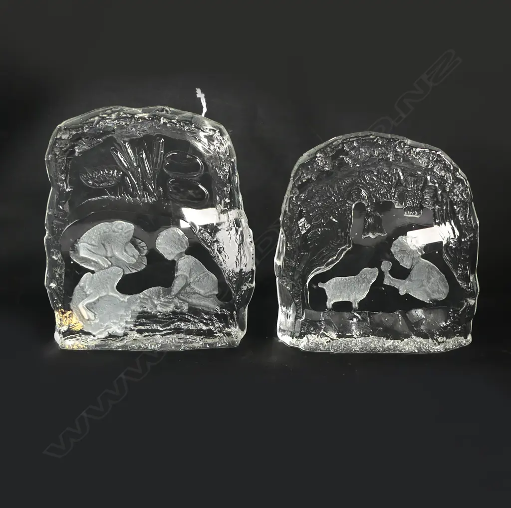 PR REIJMRE SWEDISH CRYSTAL BOOK ENDS H190MM Image 1++