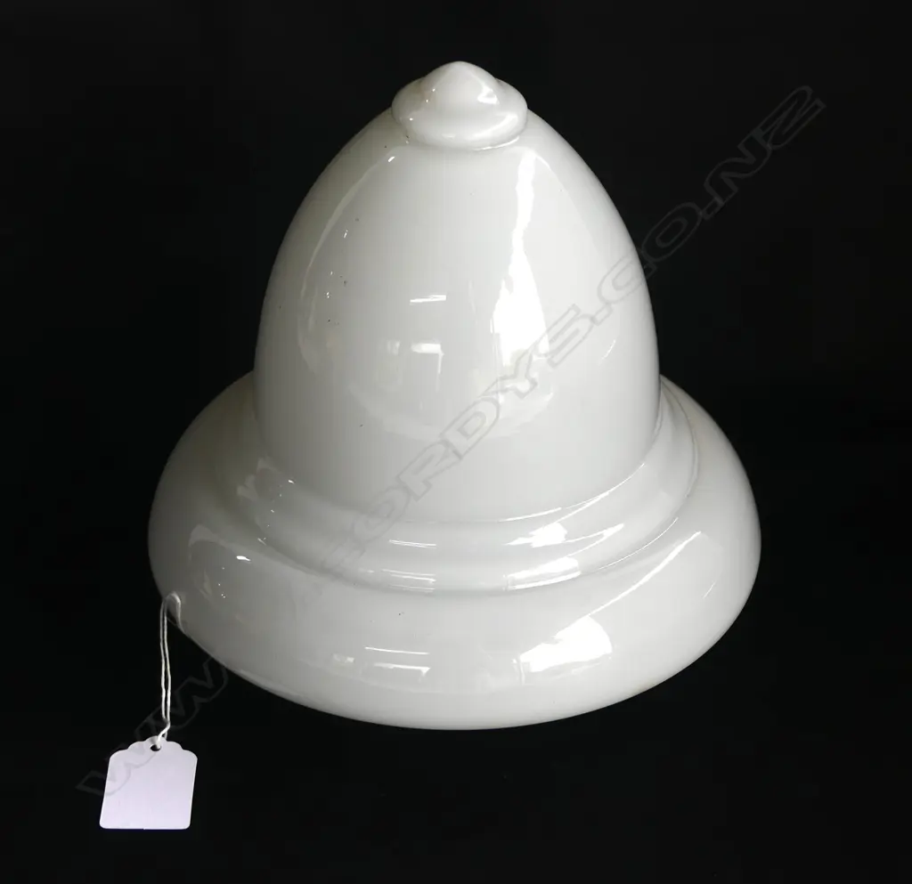 ART DECO WHITE GLASS PENDANT LIGHT SHADE H.190mm Image 1++