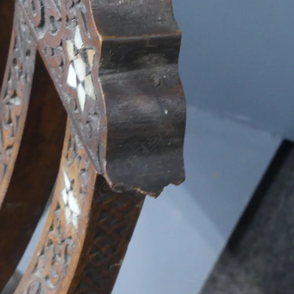 SYRIAN INLAID WOODEN FOLDING CHAIR Image 1++