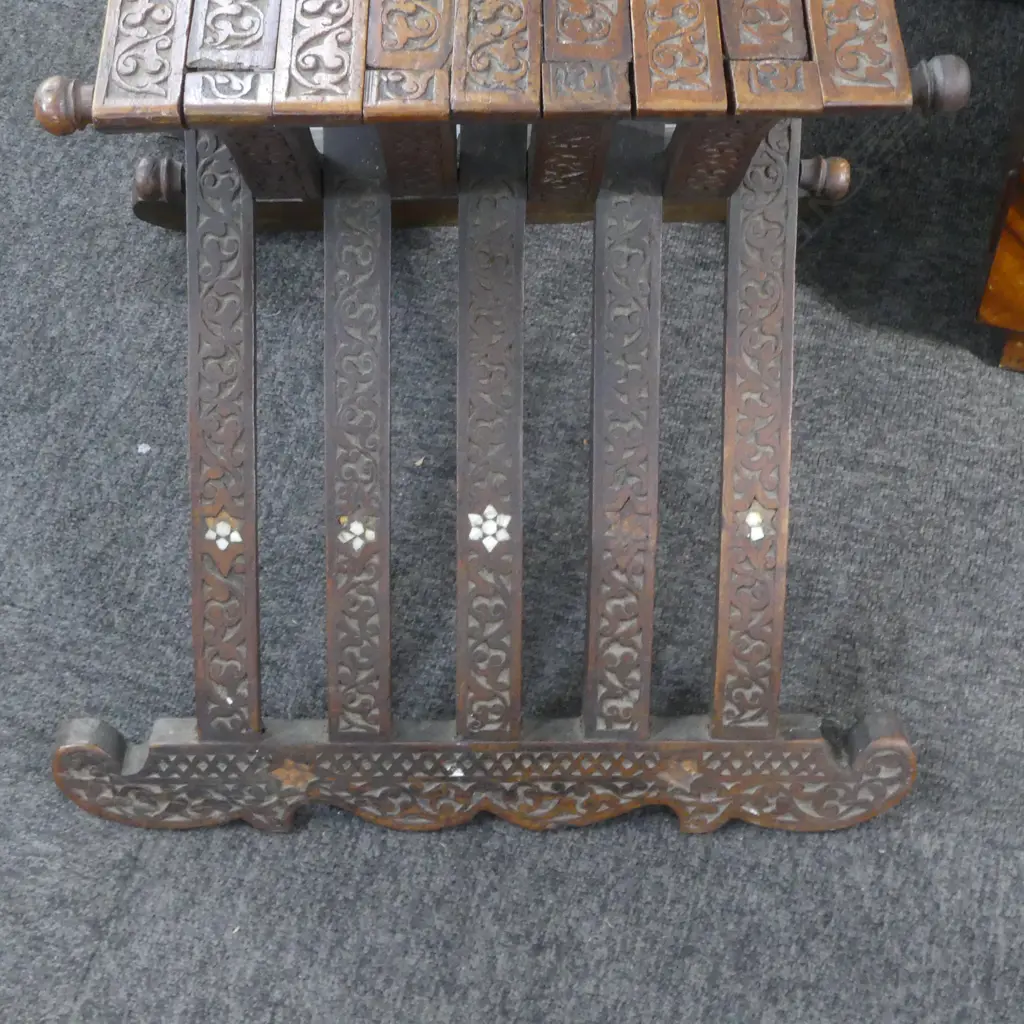 SYRIAN INLAID WOODEN FOLDING CHAIR Image 1++