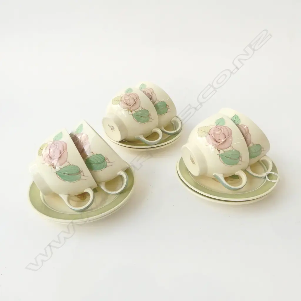  SET OF 6 SUSIE COPPER ‘PATRICIA ROSE’ LARGE BREAKFAST CUPS & SAUCERS Image 1++