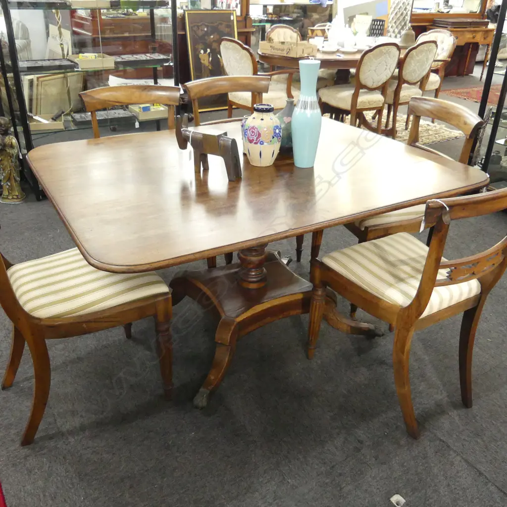 REGENCY MAHOGANY PEDESTAL BREAKFAST TABLE Image 1++