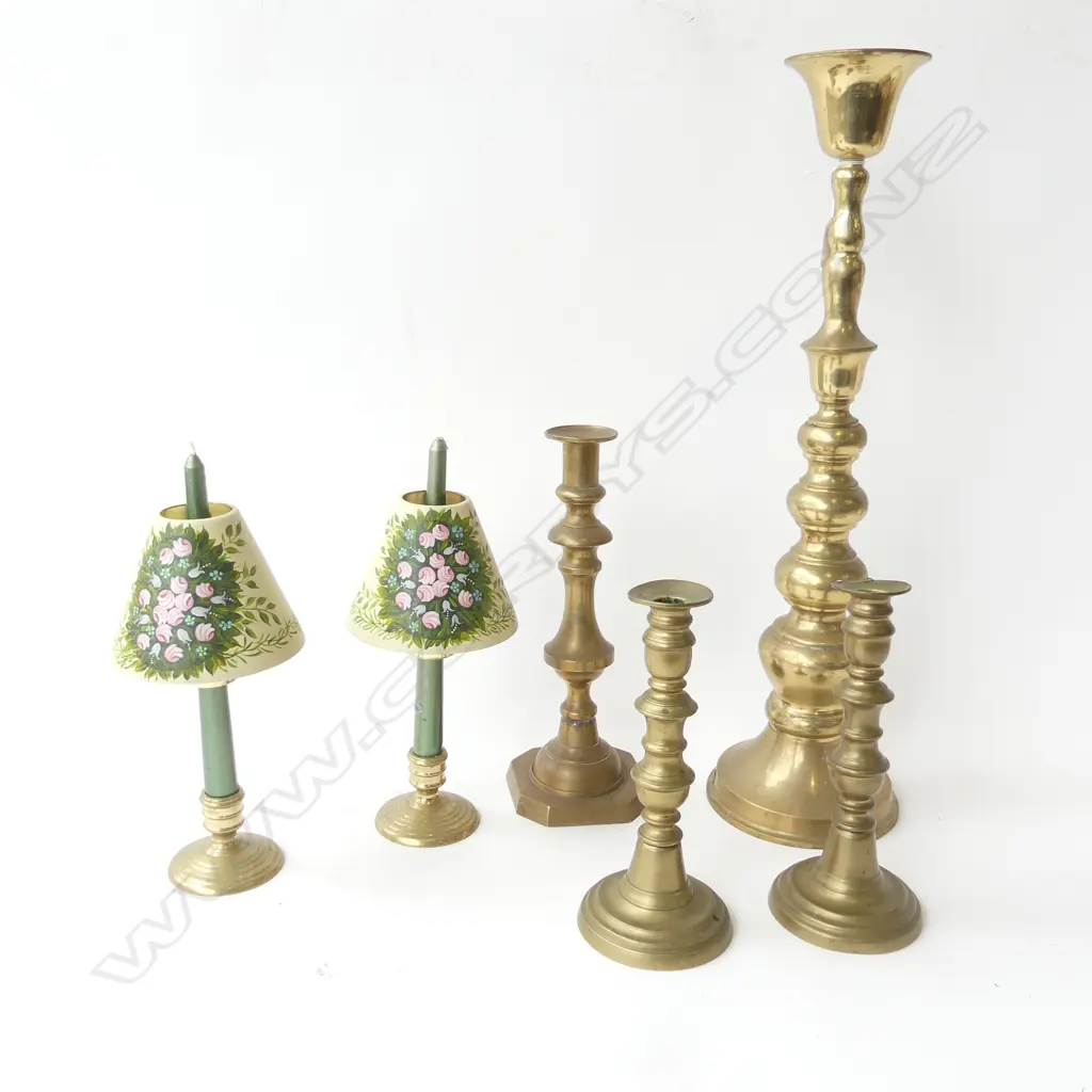 6 BRASS CANDLESTICKS H.555mm Image 1++