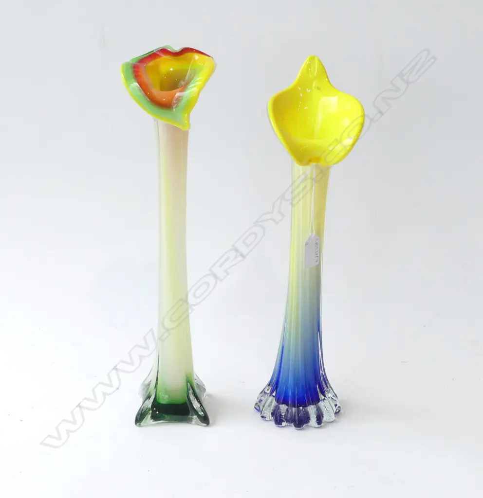 2 ART GLASS JACK IN THE PULPIT VASES H.395mm Image 1++