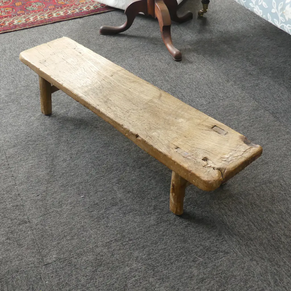 RUSTIC WOODEN STOOL 1050x250x200mm Image 1++