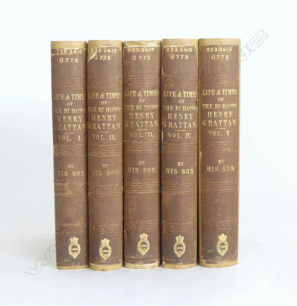 5 VOLS. LIFE & TIMES OF HENRY GRATTAN, BY HIS SON 1839 Image 1++