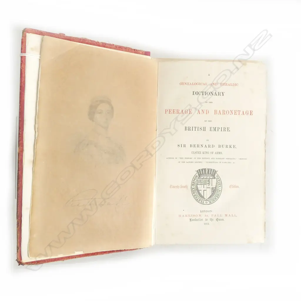 ANTIQUE BOOK; BURKES PEERAGE & BARONETAGE, 1862 Image 1++