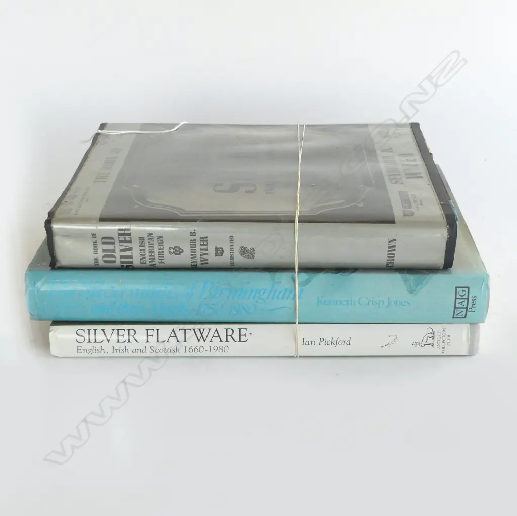 3 ANTIQUE SILVER REFERENCE BOOKS: Silver Flatware by Ian Pickford. The Silversmiths of Birmingham. Old Silver English .. Image 1++