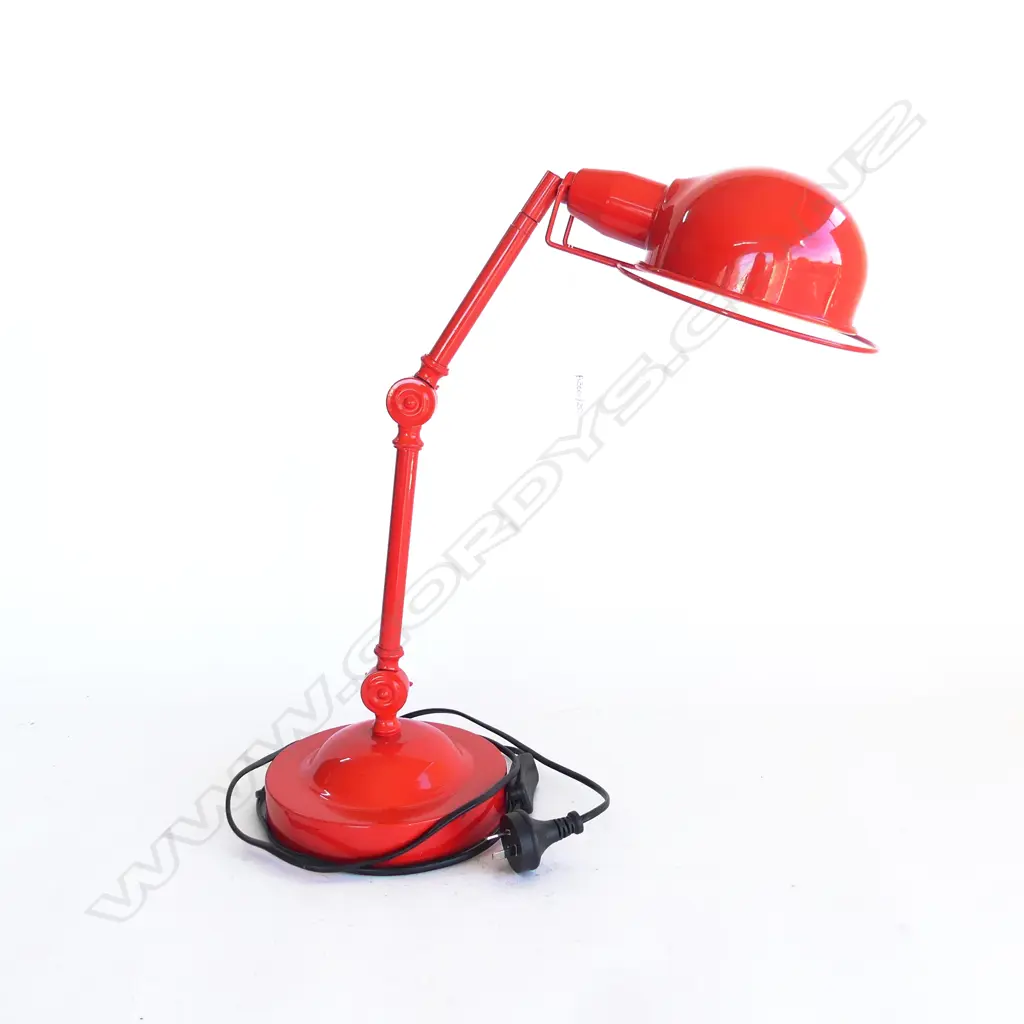 JIELDE-STYLE ADJUSTABLE HEAVY ORANGE METAL 2 ARM DESK LAMP - WORKING H.540mm Image 1++