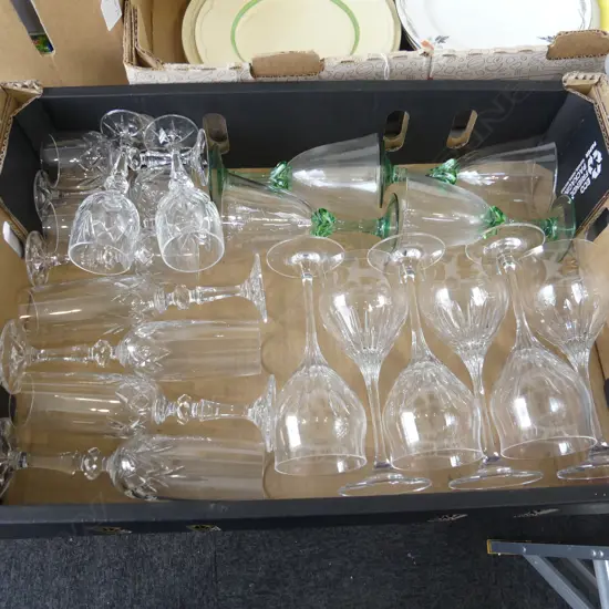 ASST. CRYSTAL DRINKING GLASSES; WINE ETC