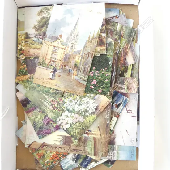 54 RAPHAEL TUCK & SONS ‘OILETTE’ POSTCARDS – UK GARDENS, COUNTRYSIDE, CITIES ETC