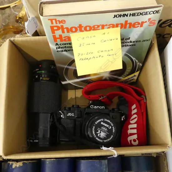 CANON AI 35mm CAMERA, 70-210mm LENS, BOOK