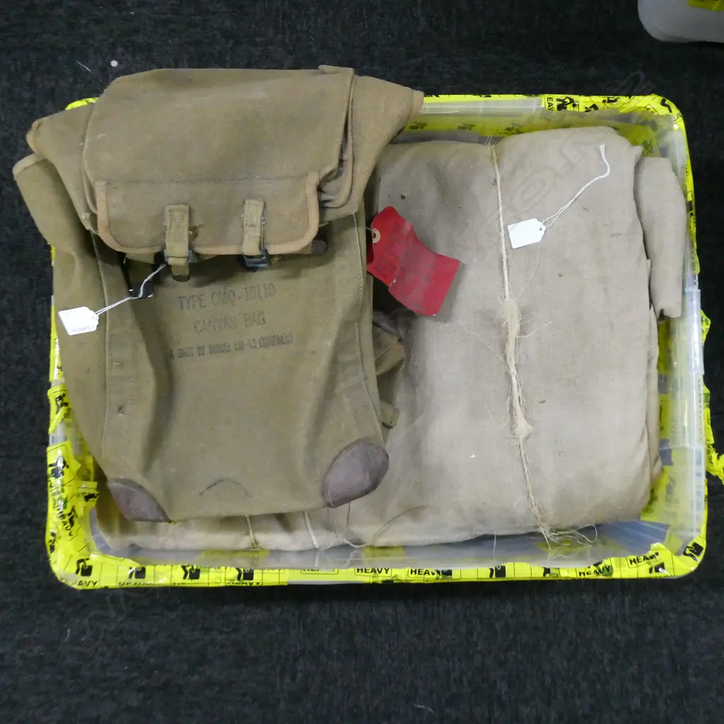 LARGE CANVAS COVER & CANVAS ARMY BAG Image 1++
