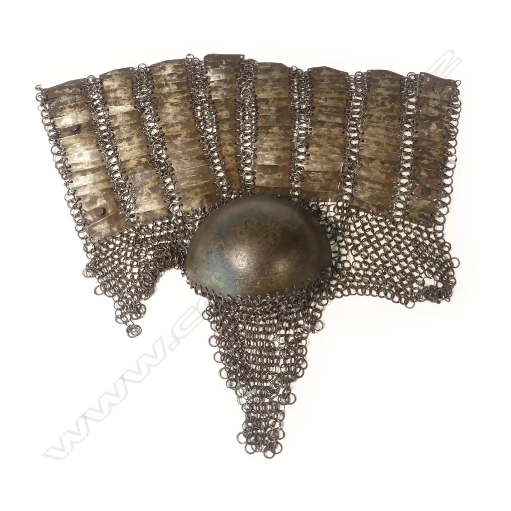 A rare and interesting 17th-18thC Ottoman-Turk or Persian thigh and knee defence (greave), apparently intended for the right leg, Image 1++