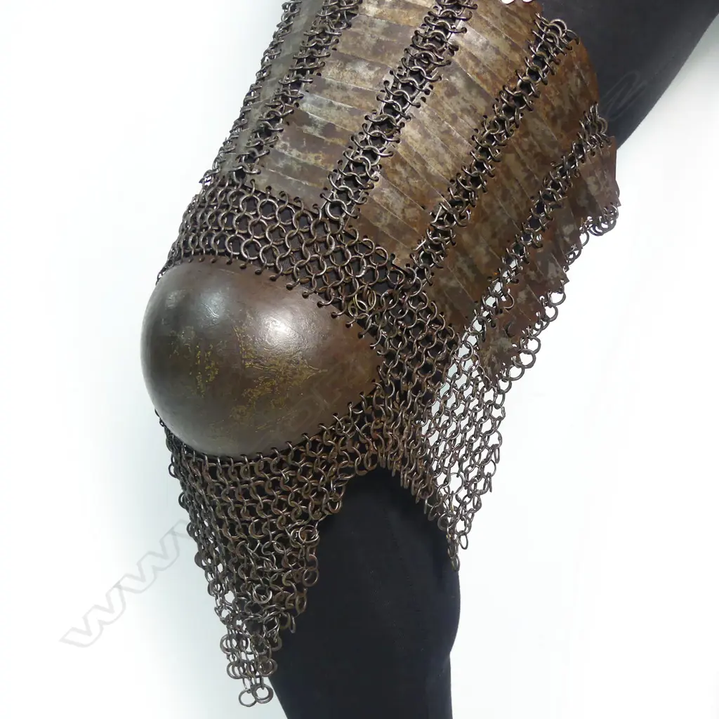 A rare and interesting 17th-18thC Ottoman-Turk or Persian thigh and knee defence (greave), apparently intended for the right leg, Image 1++