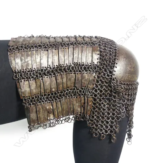 A rare and interesting 17th-18thC Ottoman-Turk or Persian thigh and knee defence (greave), apparently intended for the right leg,