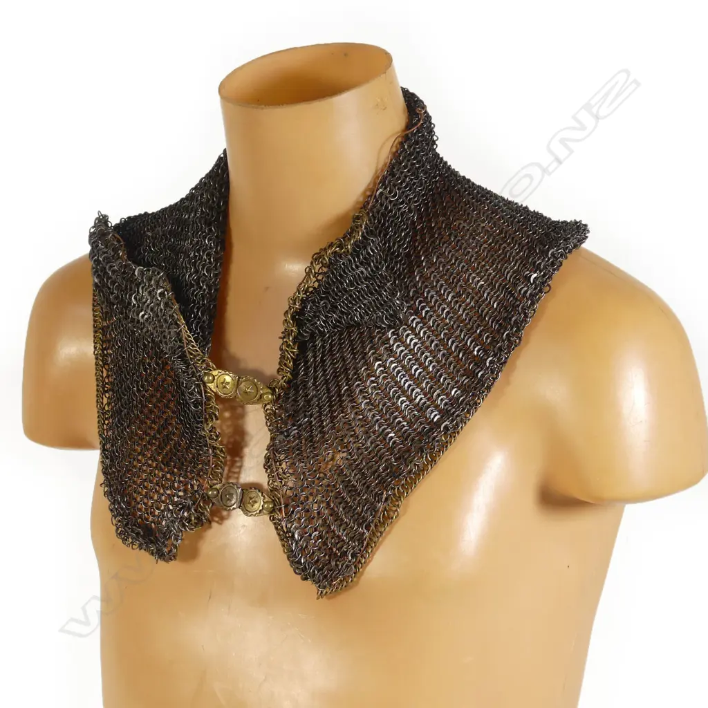A good 17th/18thC Ottoman-Turk or Persian chain mail defense, for the collar and nape Image 1++