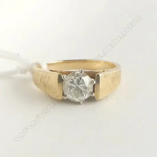 14ct Y/GOLD 0.50ct SOLITAIRE DIAMOND RETRO RING 3.35gms SIZE J 1/2