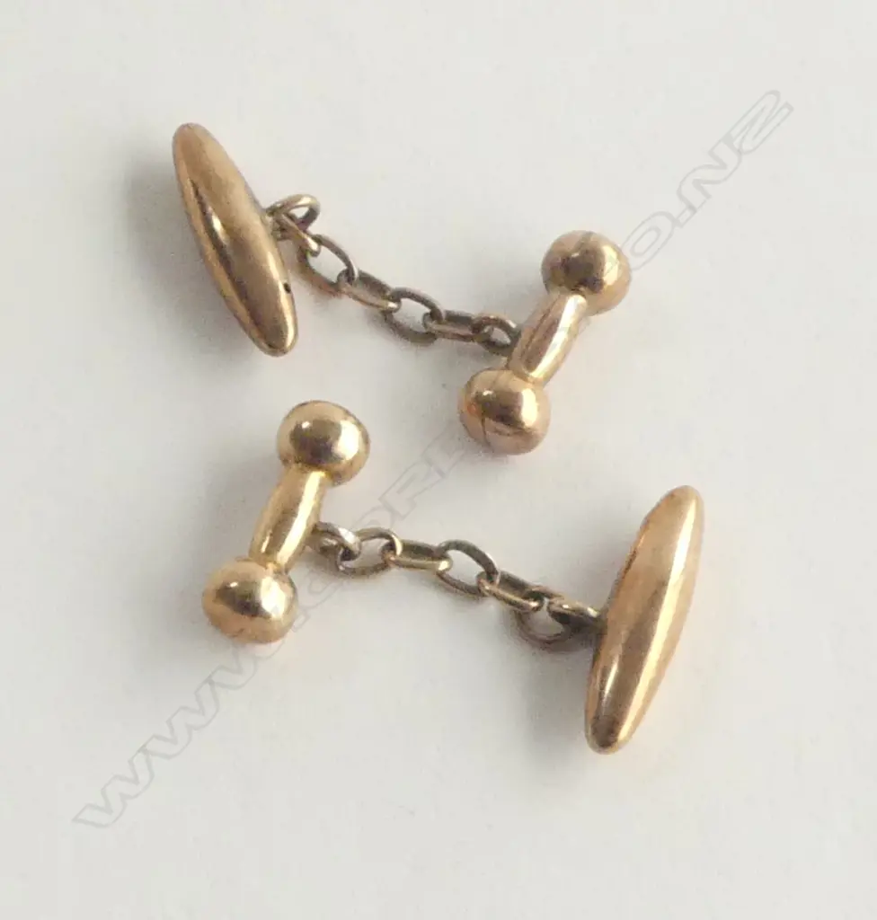 PR VINTAGE 9ct ROSE GOLD CUFF LINKS 1.66gms Image 1++