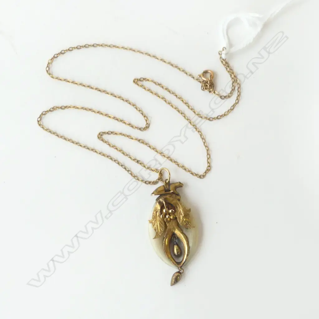 GOLD 9ct ? & CLAW NECKLACE on GOLD CHAIN ? 3.9 grams total Image 1++