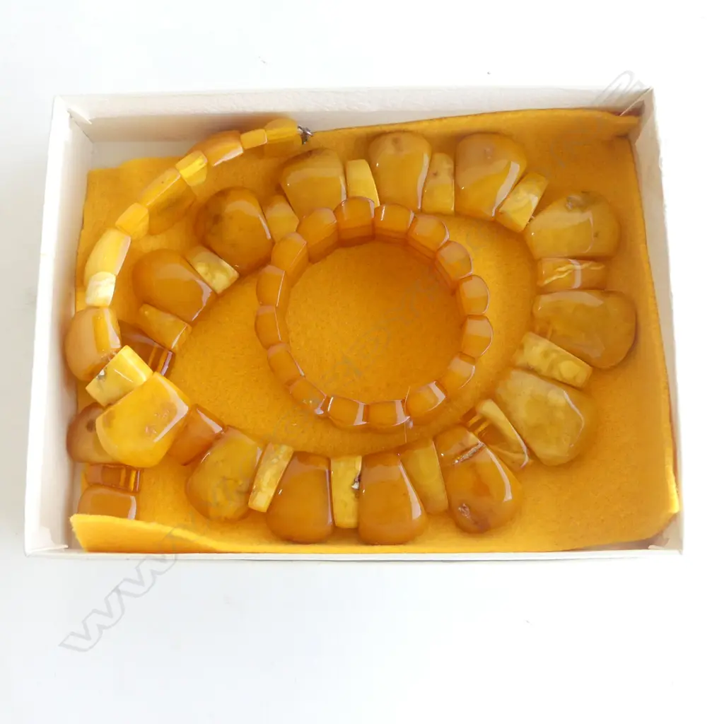 BALTIC AMBER NECKLACE  & FAUX AMBER BRACLET Image 1++