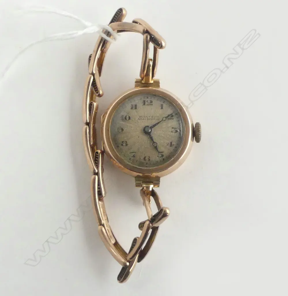1920's 9ct ROSE GOLD LADIES WRISTWATCH 9ct gold strap running 19.2gms Image 1++