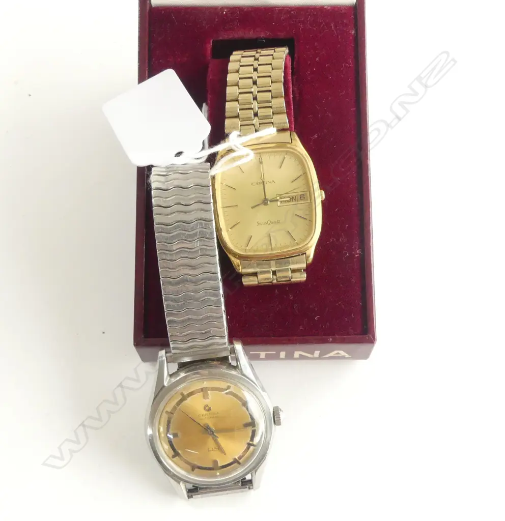 2 VINTAGE CERTINA GENT'S WRISTWATCHES 1 cased  Image 1++