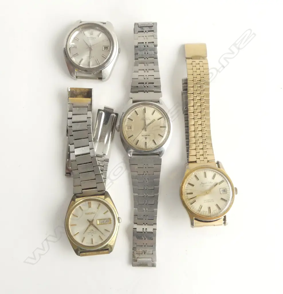 4 vintage GENT'S WRISTWATCHES: SEIKO x2. Chronostar + Jaquet Cobur Image 1++