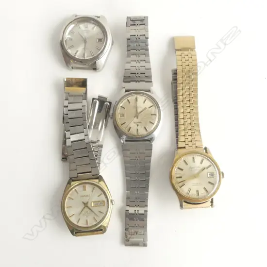 4 vintage GENT'S WRISTWATCHES: SEIKO x2. Chronostar + Jaquet Cobur