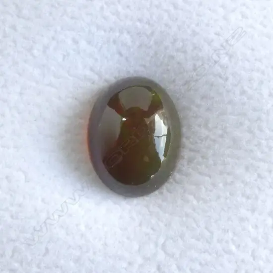 OVAL OPAL CABOCHON BLK w PLAY OF COLOUR. 3.99ct. AIG report