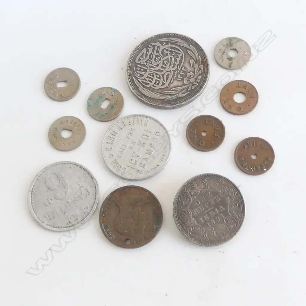 BAG INTERESTING OLD COINS MEDALLIONS + MILK & OTHER TOKENS Image 1++