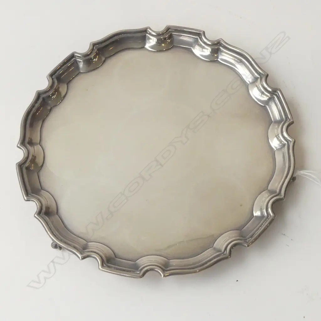 STG SILVER SALVER TRAY, B'HAM 1972 205mm dia, 227gms Image 1++