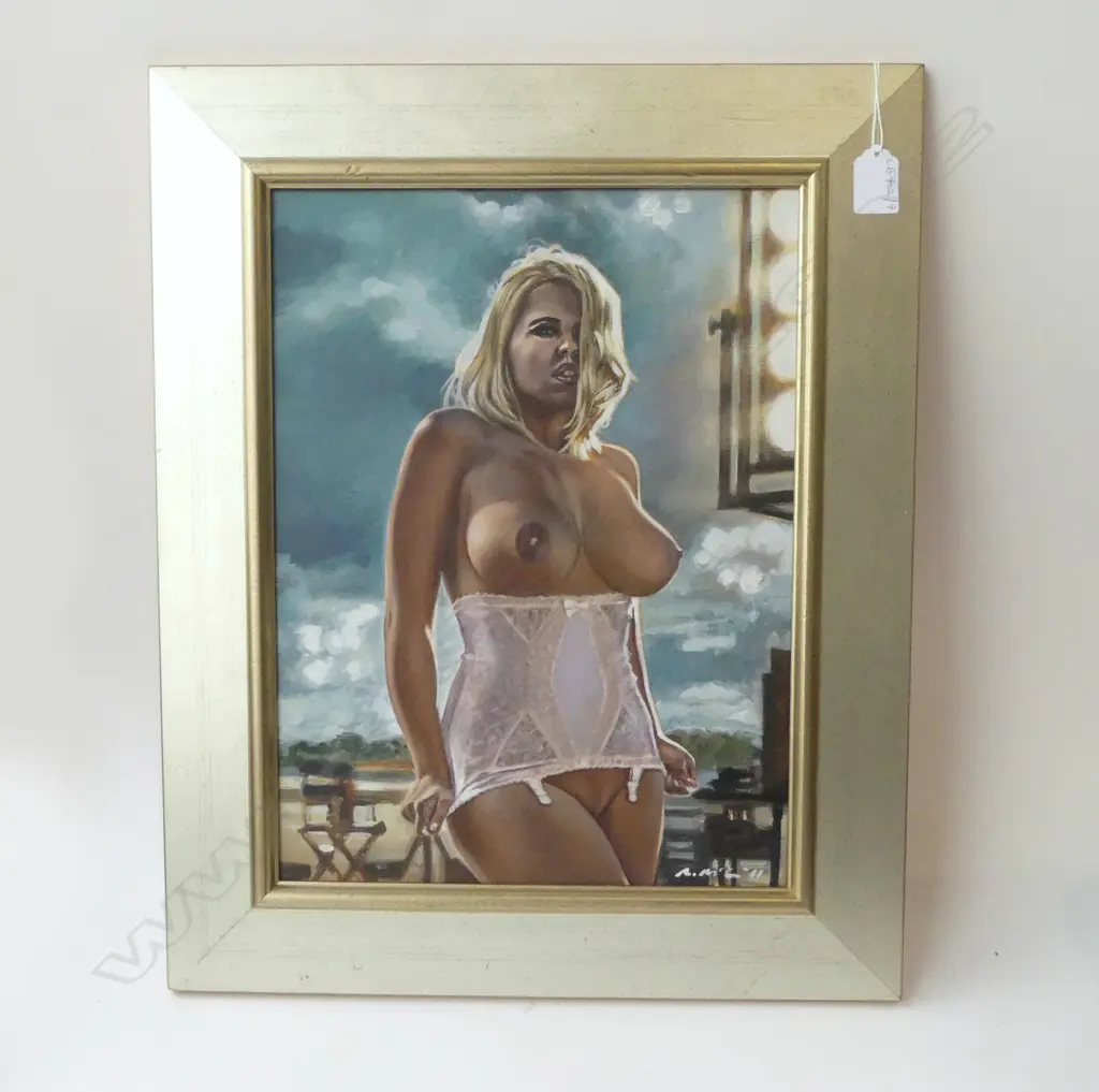 N. McGILL, FEMALE NUDE, OIL ON CANVAS 390x290mm Image 1++