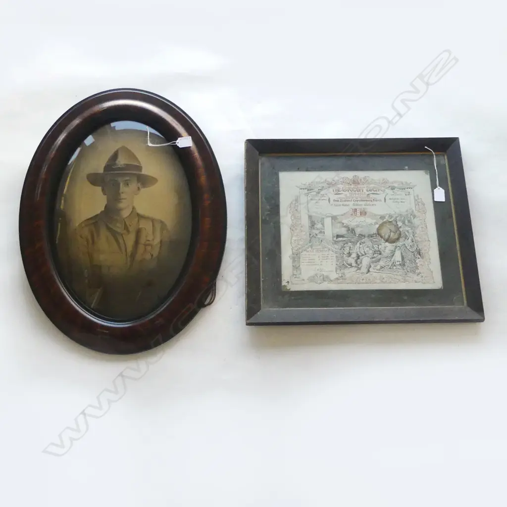 WWI CERTIFICATE & PORTRAIT OF #37712 WILLIAM PATERSON 300x360mm Image 1++