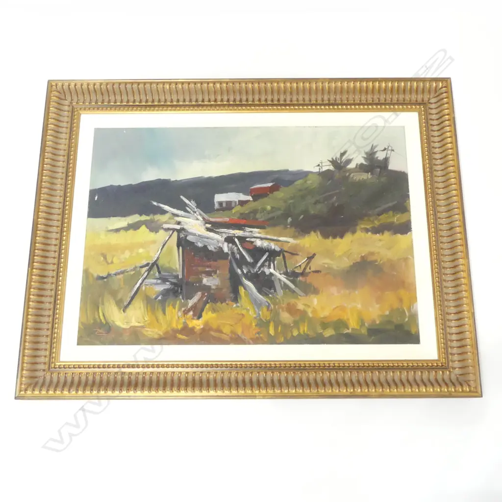 RUSSELL HOLLINGS, RURAL LANDSCAPE, OIL ON CANVAS 590x850mm Image 1++