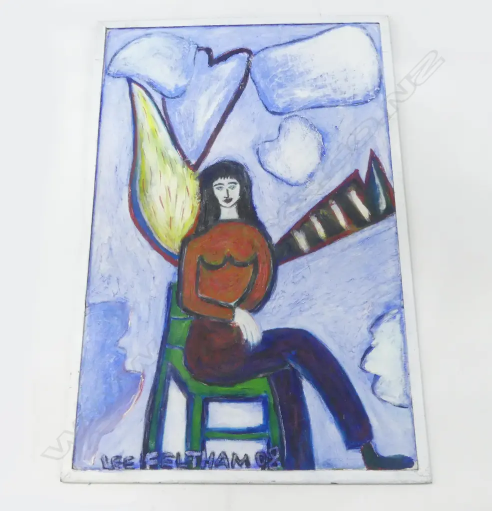 LEE FELTHAM / WINGED WOMAN / ACRYLIC ON BOARD '02 1160x760mm... Image 1++