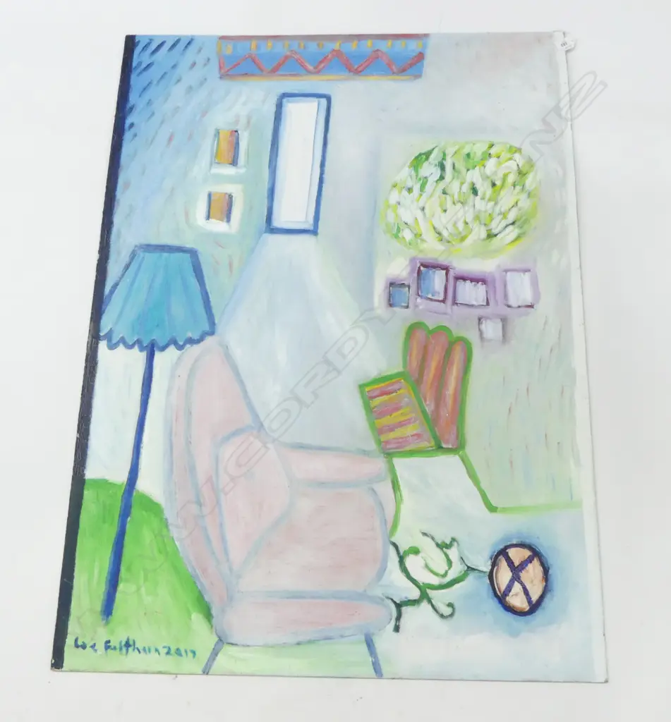 LEE FELTHAM; ABSTRACT WHITE INTERIOR SCENE; ACRYLIC ON BOARD 1100x800mm... Image 1++