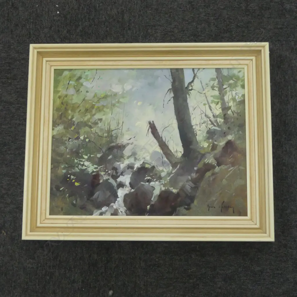 BRIAN HALLIDAY (NZ 1936-94), 'BUSH SCENE', SIGNED, 420 x 540mm Image 1++